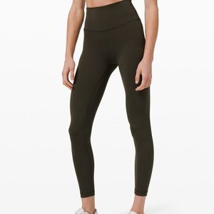 LULULEMON OLIVE GREEN WUNDER TRAIN SZ 8 25”